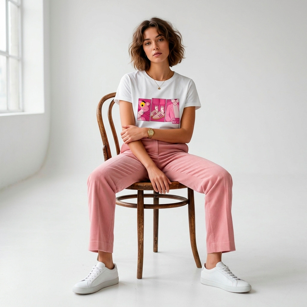 T-shirt Femme Capsule Sneakers #22 – Pink – Image 4